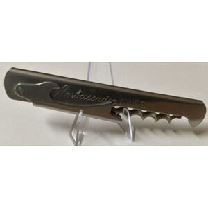 Vintage Ambassador Wines Corkscrew Bottle Opener Advertising 13B
